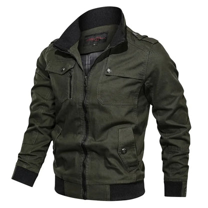 Veste tactique militaire pour homme – Coupe-vent en coton cargo à fermeture éclair