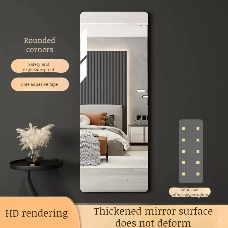 Autocollant mural miroir doux - Miroir de montage domestique complet