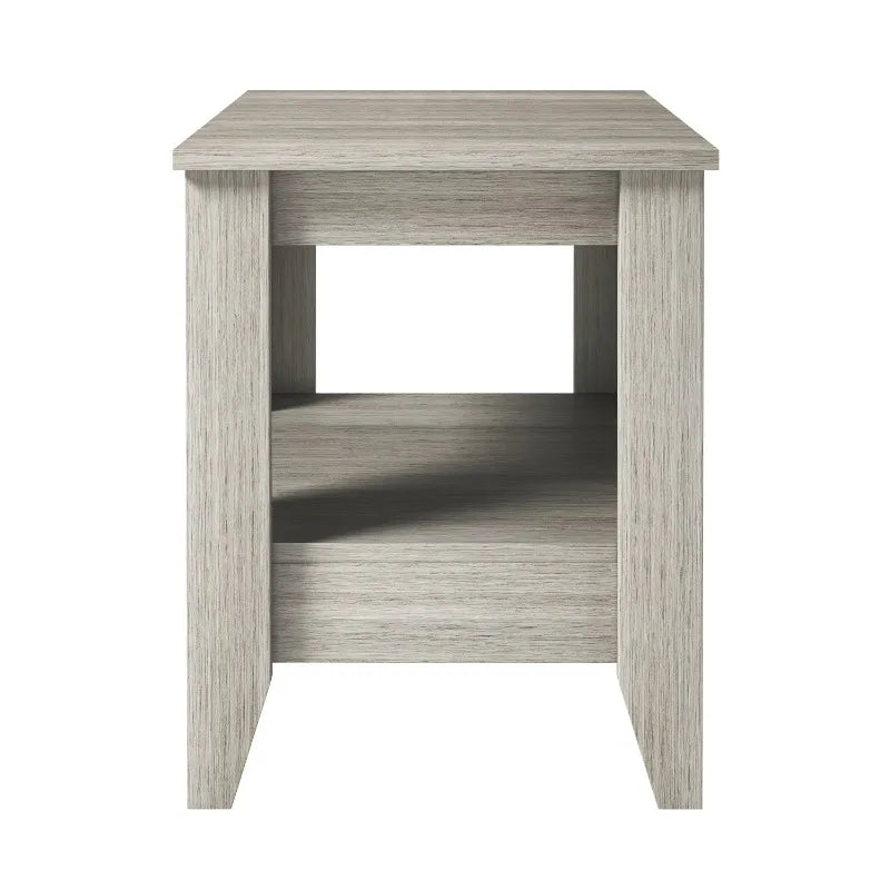 Modern White 2-Tier End Table