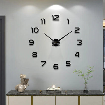 DIY 3D Wall Clock Mirror Sticker for Living Room Decor