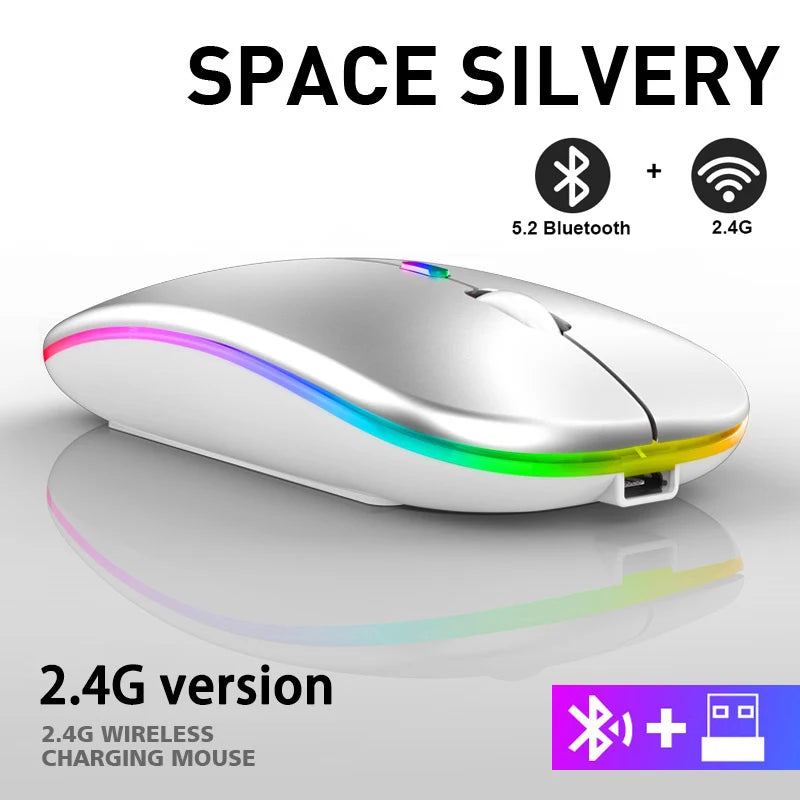 Silent RGB Wireless Mouse - Ergo Design