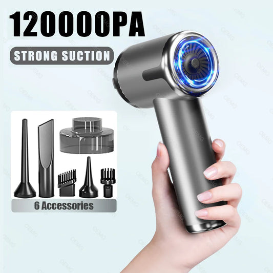 Powerful 120000PA Wireless Mini Car Vacuum