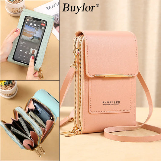 Women's Touch Screen Cell Phone Purse - Shoulder Handbag