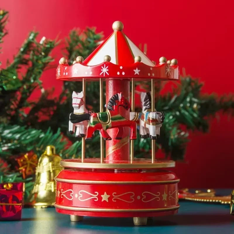 Carousel Music Box Christmas Ornaments for Kids' Decor