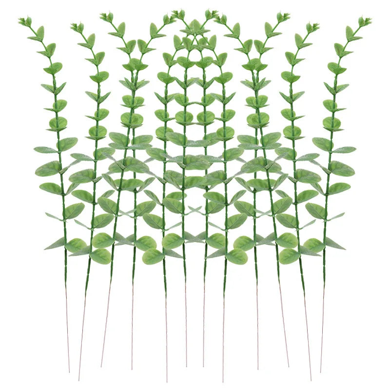 10/20 Stück künstliche Eukalyptusblätter für selbstgemachte Kränze und Heimdekoration.