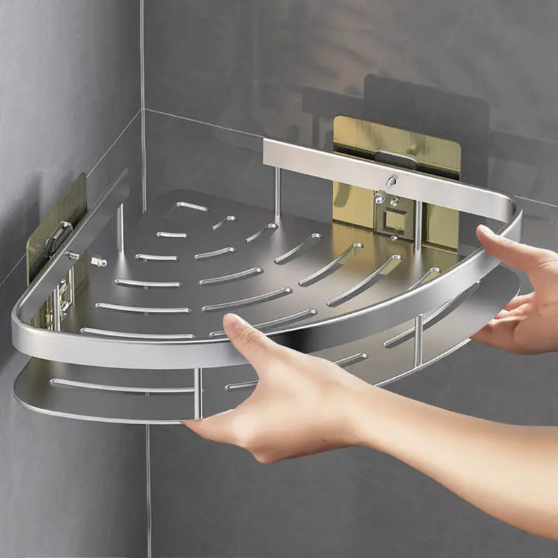 Étagère de salle de bain et de cuisine en alliage d'aluminium sans perçage