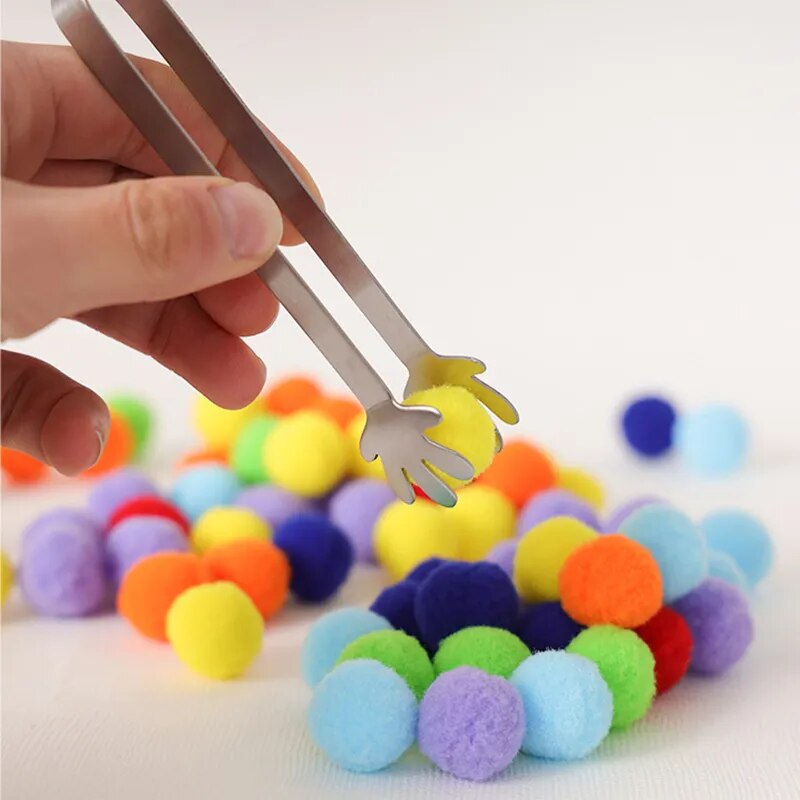 Rainbow Counting Pompoms Set  Kids Games