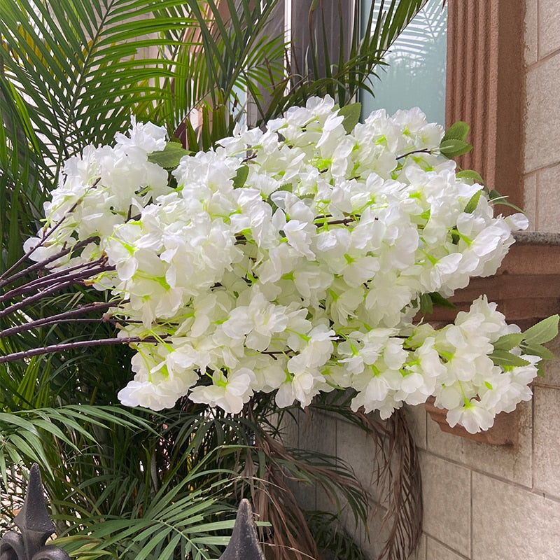 Cherry Blossom Silk Branch - 80cm Imitation Flower for Wedding & Home Decor