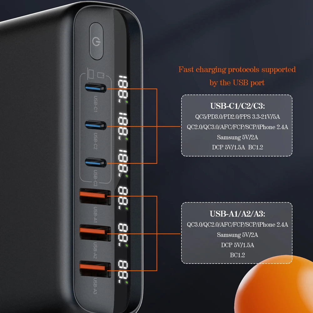 6-Port USB  Fast Charge for All Your Devices