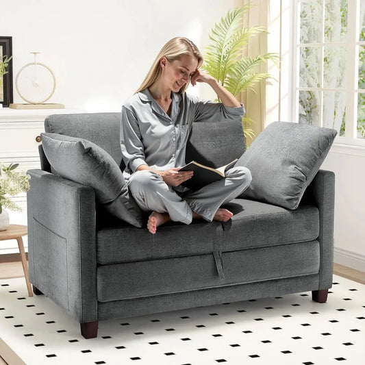 Ensemble causeuse et chaise longue grise