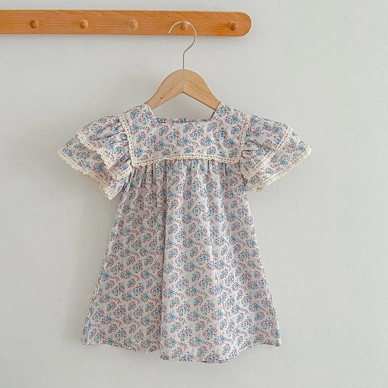 Robe imprimée à manches courtes pour fille