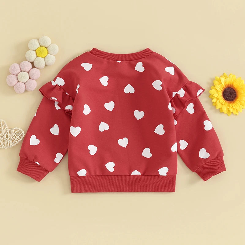 Infant Baby Girls Boys Fall Outfits Heart Print  Clothing