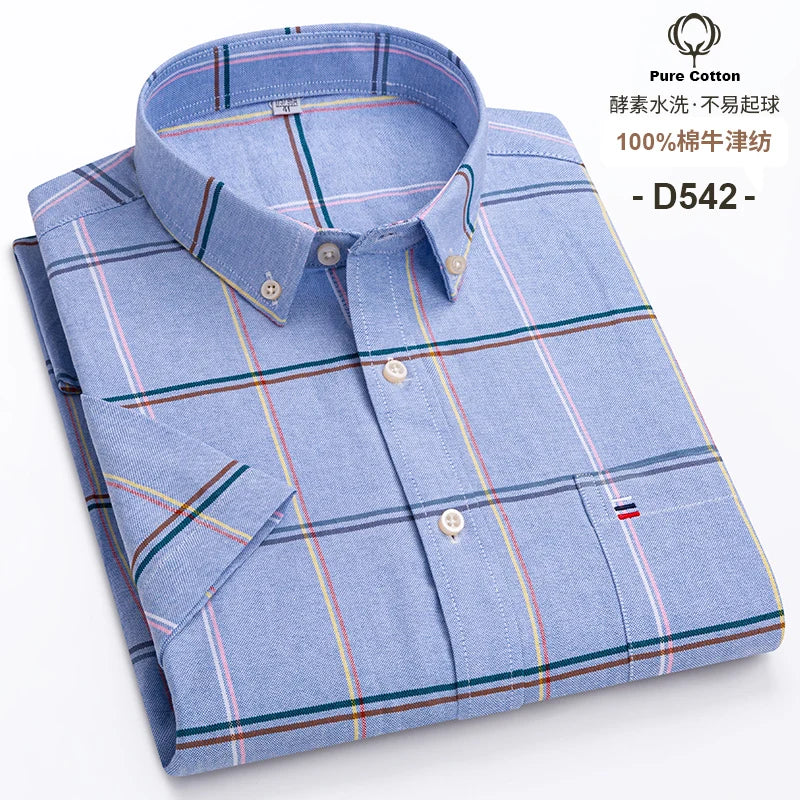 Men's Slim-Fit Long Sleeve Plaid Shirt