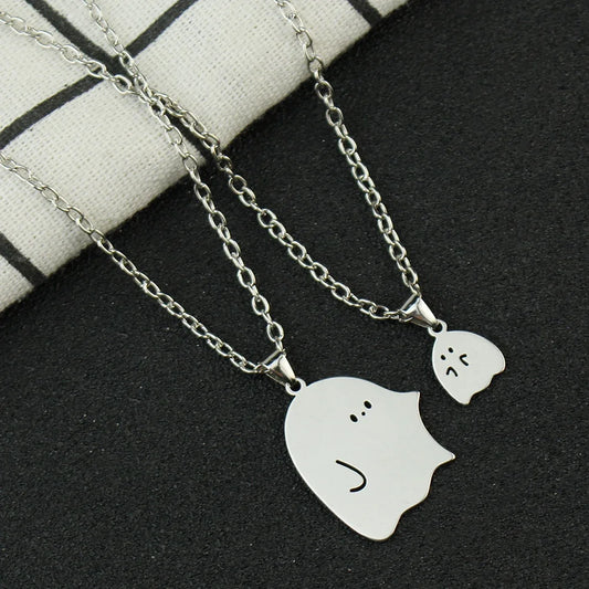 Adorable Ghost Couple Pendant Necklaces