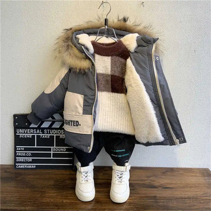 Manteau à capuche en fourrure pour bébé - Parka chaude et élégante pour enfants