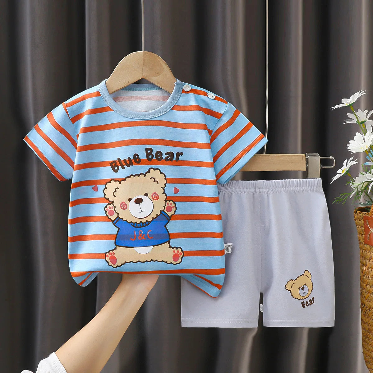 2-Piece Toddler Boy Summer Short Sleeve Outfit Set