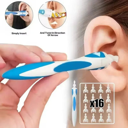 Outil pour retirer le cérumen – Nettoyeur d’oreilles en silicone souple avec 16 embouts de rechange