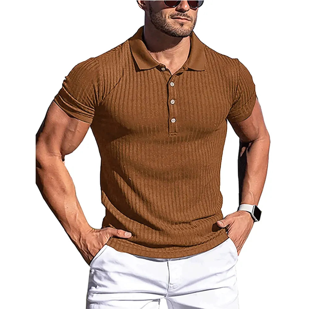 Modisches Poloshirt mit Stehkragen für Herren im Sommer