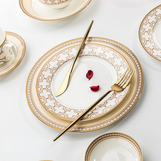 Ensemble de vaisselle légère en os de style occidental, bol et assiette