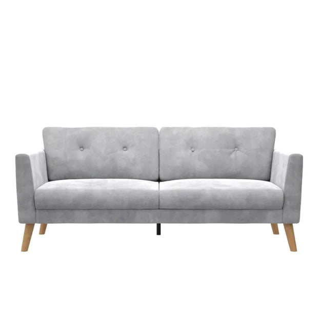 3-Seater Sofa in Light Gray Velvet