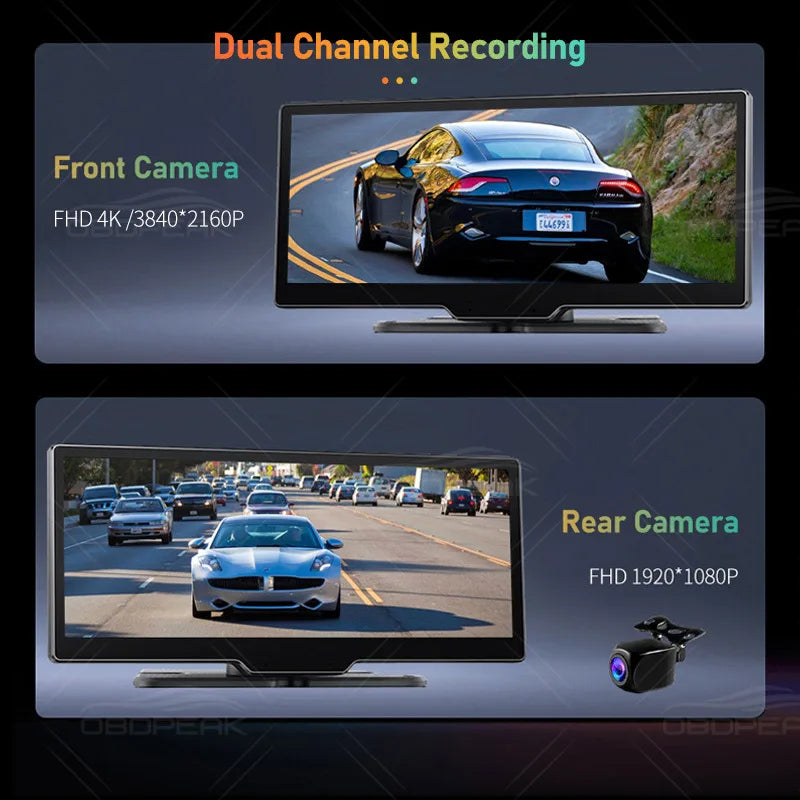 4K Dash Cam with CarPlay - Android Auto - GPS - Voice Control