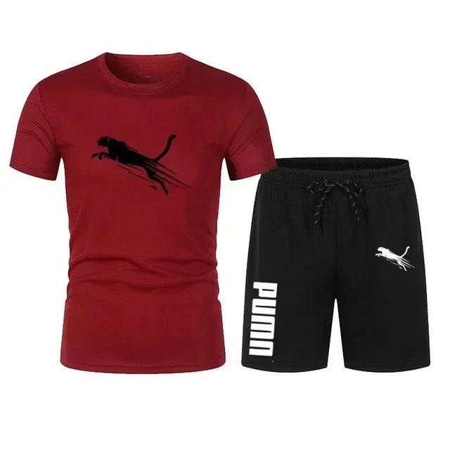 Men's Summer Tracksuit Breathable Mesh Running Set