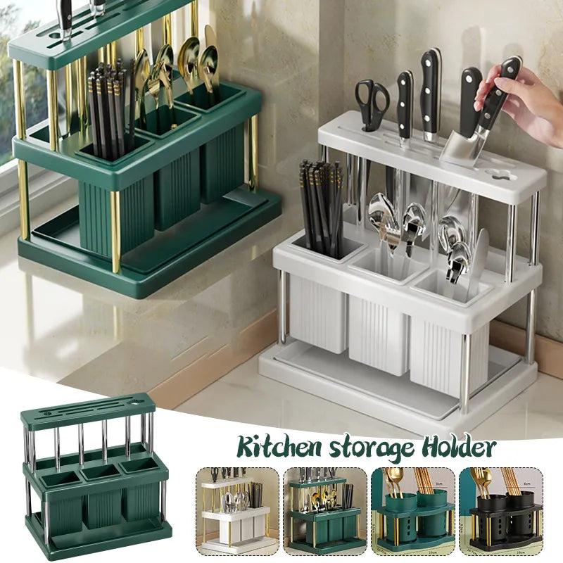 Multifunctional Kitchen Storage Rack with Integrated Box