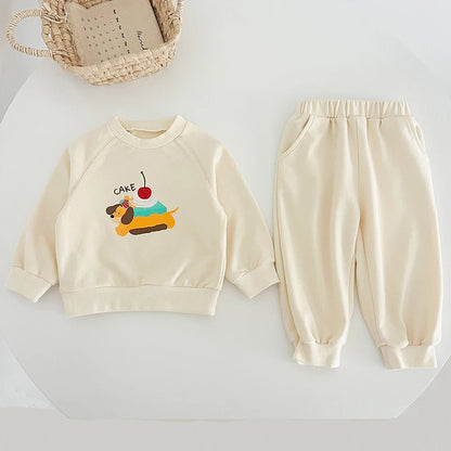 Baby-Unisex-Mode-Cartoon-Buchstaben-Kleidungssets