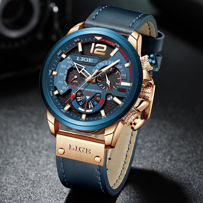 Montre Chrono Sport Quartz | Cuir imperméable