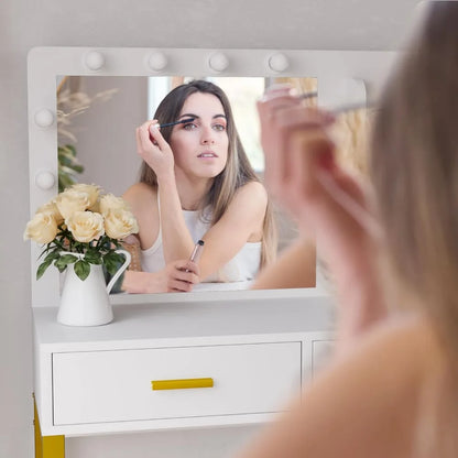 LED Vanity Desk with Mirror - Glam Up