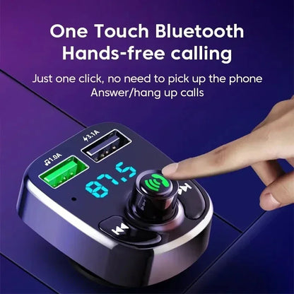 Transmetteur FM de voiture Bluetooth 5.0 avec lecteur MP3, chargeur USB et appels mains libres