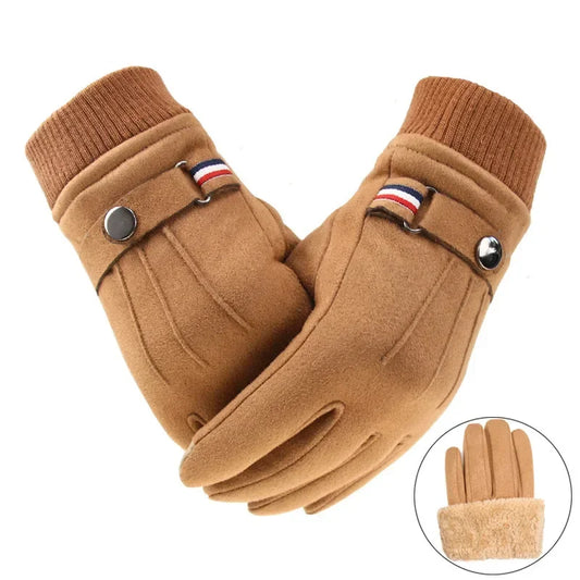 Men's Winter Suede Gloves - Thickened