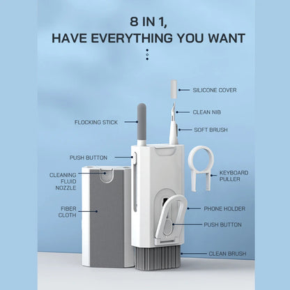 Versatile 8-in-1 Cleaning Kit for Electronics & Accessories