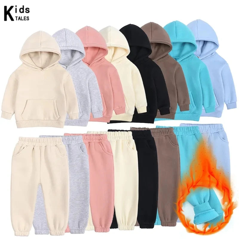 Toddler Winter Clothing with Plush Hooded Sweater