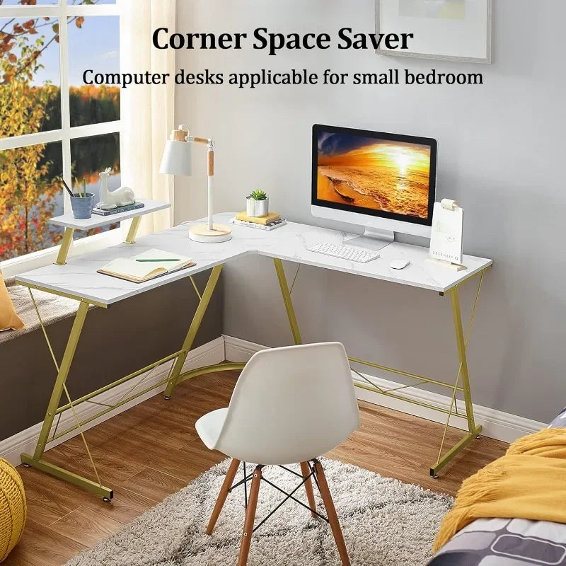 L-Shape Home Office Desk with Storage