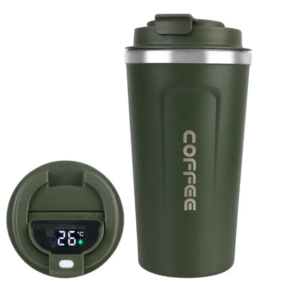 Tasse à café thermos en acier inoxydable 380/510 ml avec affichage de la température