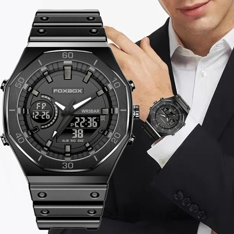 Sporty Chrono Dual Display Men's Watch