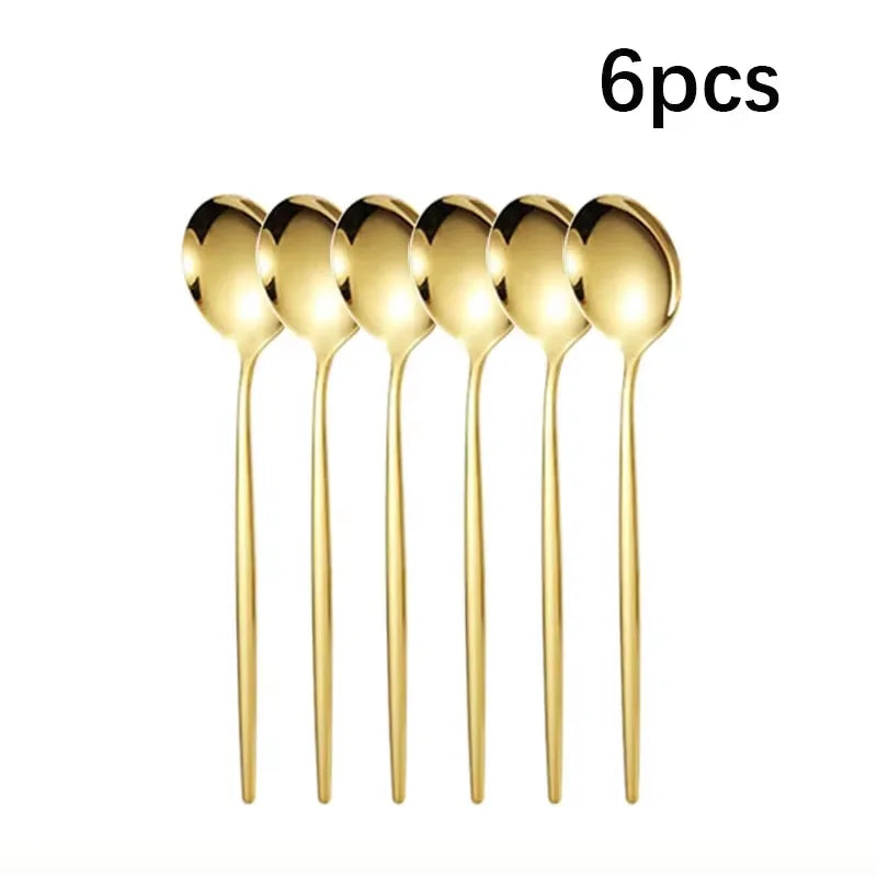 24pcs Golden Stainless Steel Spoon Set