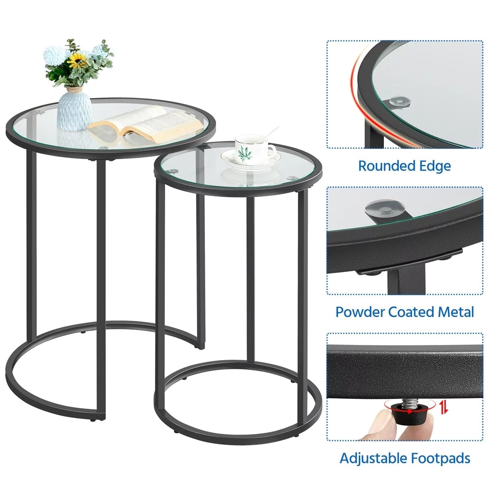 Black Metal Nesting End Tables