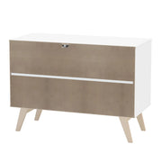Zafra 39 In. Sideboard, White Finish Constructed From Engineered Wood with A Resistant Melamine Finish