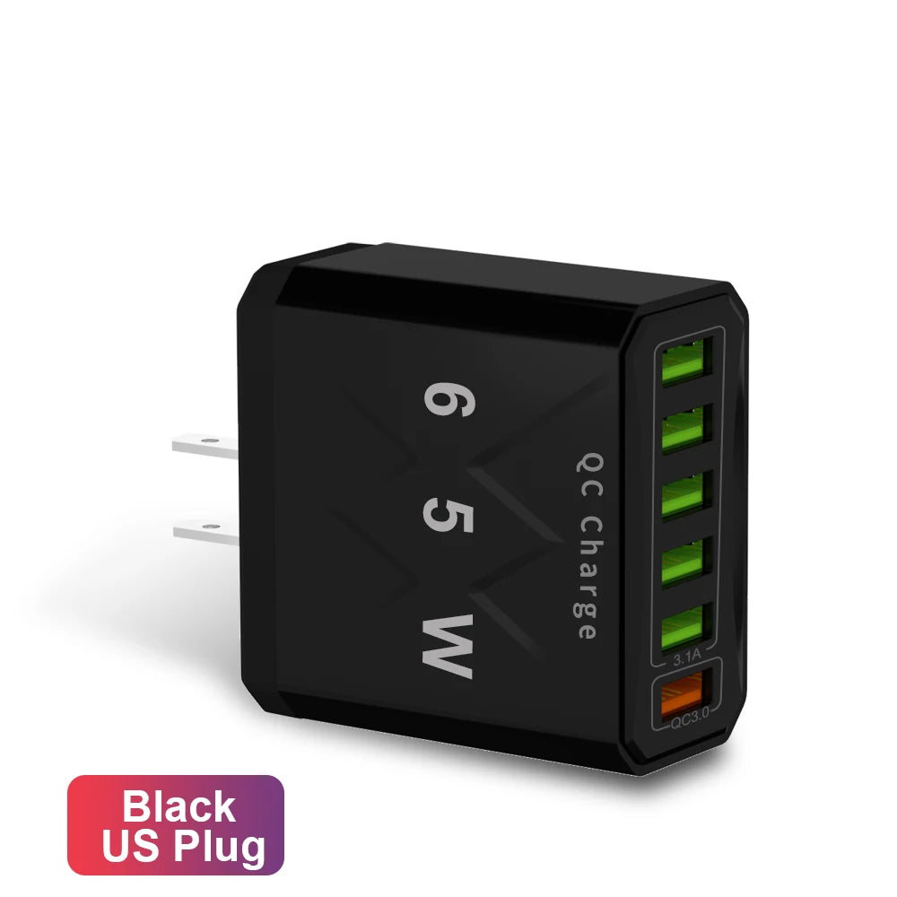 6-Port USB  Fast Charge for All Your Devices