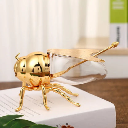 Elegant Bee Sculpted Sugar Bowl