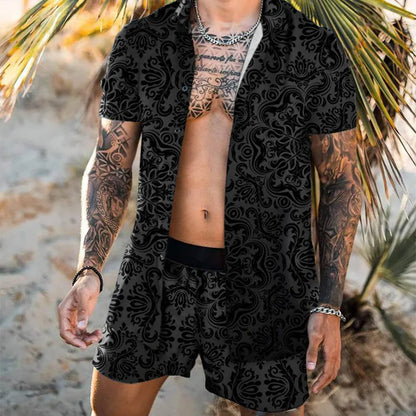 Ensemble imprimé hawaïen pour hommes, streetwear décontracté
