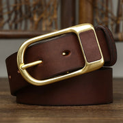 Vintage Brass Buckle Leather Belt