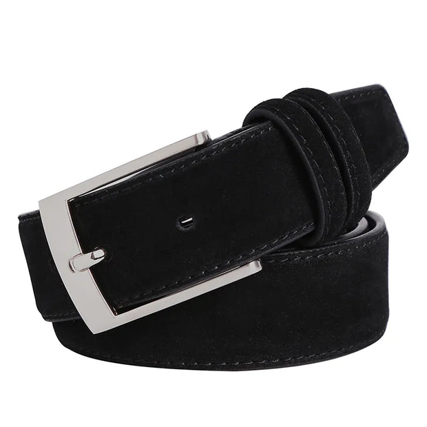 Sude Belts Cow Leather for Man And Lady Plaid Jeans Pin Buckle Luxury High Quality Classic Genuine Leather Sude Belts Cow Leathe