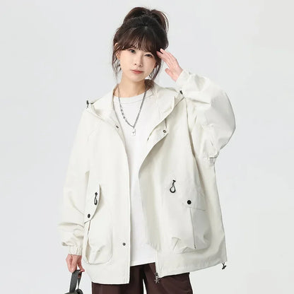 Men Loose Sweatshirt  Adjustable Pockets