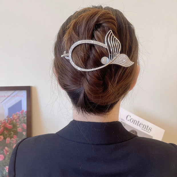 Pearl & Rhinestone Twist Hairpin