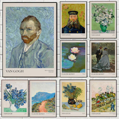 Notizblock mit Gemälden von Monet und Van Gogh – nicht klebender Notizaufkleber