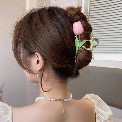 Korean Vintage Floral Hair Claw