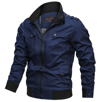 Veste tactique militaire pour homme – Coupe-vent en coton cargo à fermeture éclair